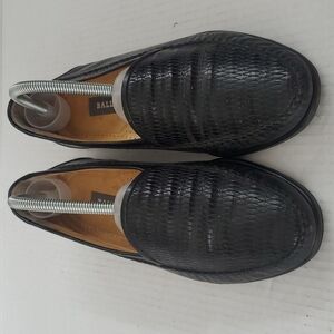Bally Norwood Black Woven Slip On Leather Loafers 8 W